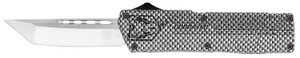 CobraTec Knives CFCTLWTNS Lightweight  3.25 OTF Tanto Plain D2 Steel BladeCarbon Fiber Aluminum Handle Includes Pocket Clip - CFCTLWTNS