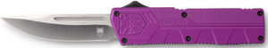 CobraTec Knives PURCTLWDNS Lightweight  3.25 OTF Drop Point Plain D2 Steel BladePurple Aluminum Handle Includes Pocket Clip - PURCTLWDNS