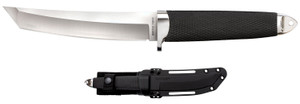 Cold Steel CS35AB San Mai Master 6 Fixed Tanto Plain Satin VG10 San Mai BladeBlack TexturedOval KrayEx Handle Includes Sheath - CS35AB
