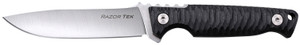 Cold Steel CSFX4RZR Razor Tek  EDC 4 Fixed Clip Point Plain Satin 4116 Krupp SS Blade 4 Black Textured - CSFX4RZR