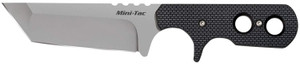 Cold Steel 49HTF Tac Mini 3.75 Fixed Plain Tanto Japanese AUS8A SS Blade Black GrivEx Handle - 49HTF