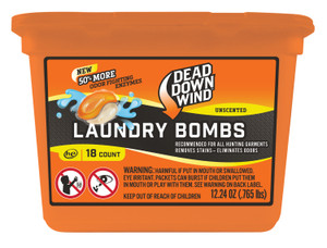 Dead Down Wind 118318 Laundry Bombs  Odor Eliminator Unscented Scent 12.24 oz Tub 18 count - 118318 Dead Down Wind 118318 Laundry Bombs  Odor Eliminator Unscented Scent 12.24 oz Tub 18 count - 118318