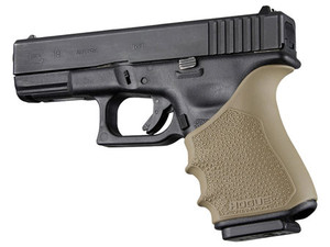 Hogue 17043 HandAll Beavertail Grip Sleeve Textured Flat Dark Earth Rubber for Glock 19 23 32 38 Gen34 - 17043 Hogue 17043 HandAll Beavertail Grip Sleeve Textured Flat Dark Earth Rubber for Glock 19 23 32 38 Gen34 - 17043