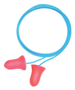 Howard Leight R01180 Corded Ear Plugs Super Leight Foam 33 dB Behind The Neck Red Adult 3 Pair - R01180