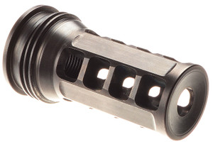 Huxwrx 1646 QD 338 Muzzle Brake Black with 5824 tpi Threads   2.30 OAL for 338 Cal ARPlatform - 1646