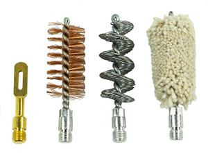 KleenBore 12GASET Shotgun Accessory Cleaning Set 12 Gauge Shotgun 832 Thread Cotton MopBore Brush Bronze Bristles - 12GASET