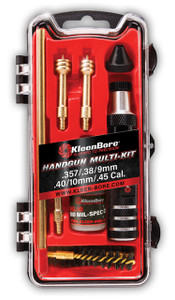 KleenBore HMK3845 MultiPistol Kit .38 .40 .45 9mm 10mm Handgun BlackRed - HMK3845