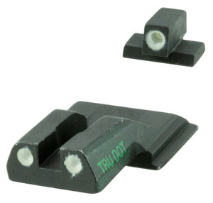 Meprolight USA 117703101 TruDot  Green Tritium White Outline Front SightGreen Tritium White Outline Rear Sight Smith  Wesson MP ShieldShield PlusShield 2.0 - 117703101