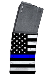 Mission First Tactical EXDPM556AMB1 Extreme Duty  30rd 223 Rem5.56x45mm Fits AR15M4 Black wBlue Line American Flag Polymer - EXDPM556AMB1