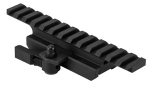 NcStar MARFQV2 QR Riser Gen2 LockingQuick Detach Black Aluminum Fits AR15M4 Picatinny Rail Mount - MARFQV2