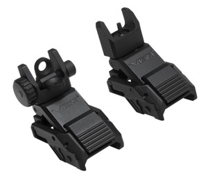 NcStar VMARFLC Pro Series Flip Up Front and Rear Sights  Black Flip Up for ARPlatform - VMARFLC