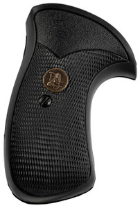 Pachmayr 03270 Compact Grip Checkered Black Rubber for SW KL Frame with Round Butt - 3270