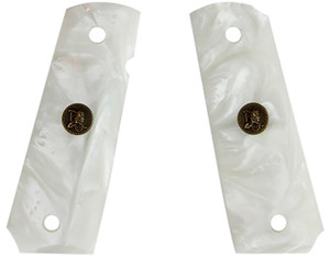 Pachmayr 62001 Custom Grip White Simulated Pearl Panels for 1911 with Ambidextrous Safety - 62001