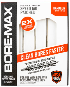 Real Avid AVBMPATCH4L BoreMax Speed Jag Patches Refill 9mm45 Cal Handgun 4L Synthetic 250 Per Box - AVBMPATCH4L