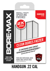 Real Avid AVBMPATCH4S BoreMax Speed Jag Patches Refill 22 Cal Handgun 4S Synthetic 250 Per Box - AVBMPATCH4S