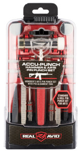Real Avid AVHPSAR AccuPunch Pin Punch Set Steel Rifle Firearm AR15 Red Rubber Handle - AVHPSAR Real Avid AVHPSAR AccuPunch Pin Punch Set Steel Rifle Firearm AR15 Red Rubber Handle - AVHPSAR