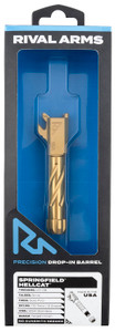 Rival Arms RARA20H101E Precision V1 Gold PVD Stainless Steel Spiral Fluted Threaded for Springfield Hellcat - RARA20H102E