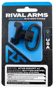 Rival Arms RARA92P2A Swivel Stud Mount  Black Manganese Phosphate Finish 1.5 Recessed Button Steel Swivel compatible with Picatinny Rail - RARA92P2A