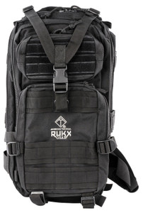 Rukx Gear ATICT1DB Tactical 1 Day Black 600D Polyester w Molle Webbing Hook  Loop Panel 5 Storage Areas - ATICT1DB Rukx Gear ATICT1DB Tactical 1 Day Black 600D Polyester w Molle Webbing Hook  Loop Panel 5 Storage Areas - ATICT1DB