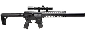Sig Sauer Airguns AIRMCX177G2BLKSCOPE MCX Air Gen 2 CO2 177 Pellet 18 30rd Black MLOK Handgaurd Flat Trigger C02 Storage QD Stock Reduced Angle Grip 14x24mm Scope - AIRMCX177G2BLKSCOPE