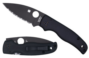 Spyderco C229GSBK Shaman  3.58 Folding Serrated Black DLC CPM S30V SS BladeBlack Textured G10 Handle Includes Pocket Clip - C229GSBK Spyderco C229GSBK Shaman  3.58 Folding Serrated Black DLC CPM S30V SS BladeBlack Textured G10 Handle Includes Pocket Clip - C229GSBK