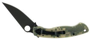 Spyderco C36GPCMOBK Military  4 Folding Modified Clip Point Plain Black DLC CPM S30V SS Blade Camo G10 Handle Includes Pocket Clip - C36GPCMOBK