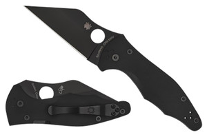 Spyderco C85GPBBK2 Yojimbo 2  3.20 Folding Wharncliffe Plain Black DLC CPM S30V SS BladeBlack Textured G10 Handle Includes Pocket Clip - C85GPBBK2