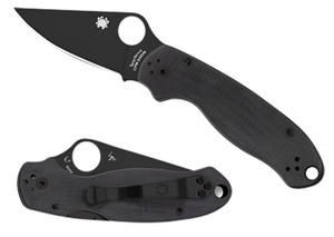 Spyderco C223GPBK Para 3  2.95 Folding Clip Point Plain Black DLC CPM S45VN SS BladeBlack G10 Handle Includes Pocket Clip - C223GPBK
