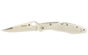 Spyderco C07P Police  4.13 Folding Spear Point Plain VG10 SS Blade Stainless Includes Pocket Clip - C07P