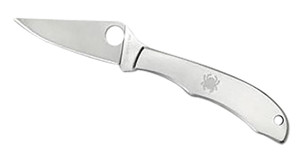 Spyderco C137P Honeybee  1.63 Folding Plain Satin 3Cr13MoV SS Blade Satin Stainless Steel Handle - C137P
