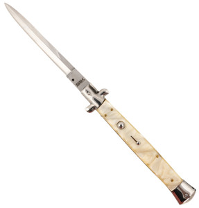 Steel River Knives CIMOPD Spartan  6 Italian Dagger Polished Blade 7 Mother of Pearl Synthetic Handle Side Open - CIMOPD