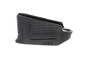 Strike Industries EMPG43XBK Enhanced Magazine Plate  made of Polymer with Black Finish  Extra Gripping Surface for Glock 43X Magazines Adds 2rds - EMPG43XBK