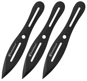 Smith  Wesson Knives SWTK8BCP Bullseye Throwing Knives 4.26 Fixed Plain Black Oxide 2Cr13MoV SS Blade Black Stainless Steel Handle Includes Sheath 8 OAL Set of 3 - SWTK8BCP Smith  Wesson Knives SWTK8BCP Bullseye Throwing Knives 4.26 Fixed Plain Black Oxide 2Cr13MoV SS Blade Black Stainless Steel Handle Includes Sheath 8 OAL Set of 3 - SWTK8BCP