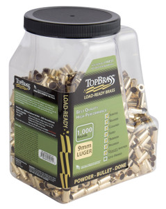 Top Brass 6B9MMLUGXYMJ Premium Reconditioned Unprimed Cases 9mmLuger Handgun Brass 1000Jug - 6B9MMLUGXYMJ