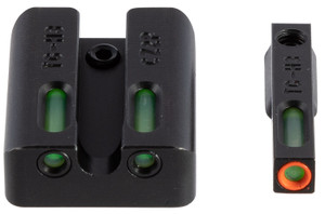 TruGlo TG13CZ2PC TFX Pro  Black  Green Tritium  Fiber Optic Orange Outline Front Sight Green Tritium  Fiber Optic Rear Sight - TG13CZ2PC