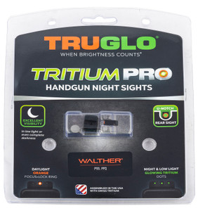 TruGlo TGTG231W1C Tritium Pro  Black  Green Tritium Orange Outline Front Sight Green Tritium Rear Sight - TGTG231W1C
