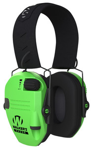 Walkers GWPRSEMHVG Razor Slim Electronic Muff 23 dB Over the Head HiViz GreenBlack Polymer - GWPRSEMHVG