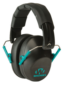Walkers GWPFPM1BKTL Pro Low Profile Passive Muff 22 dB Over the Head BlackTeal Accent Polymer - GWPFPM1BKTL