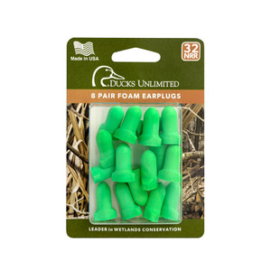 Ducks Unlimited Du-fpl-gn32-b8 8pr - Foam Plugs Nrr32 Wing Green, Blister - DU-FPL-GN32-B8