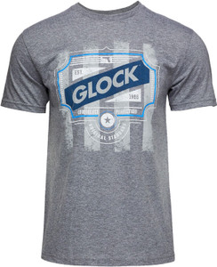 Glock Ap96205 Blue Line Tee Gray Ringspun Cottonpolyester Short Sleeve Small - AP96205
