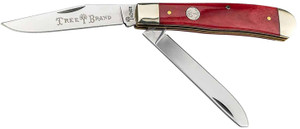 Boker 110830 Trapper Plain D2 Steel Blade Smooth Red Bone Bone Handle - 110830