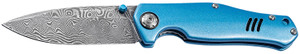 Boker 111101dam 3.15 Drop Point Damascus Blade Blue Aluminum Handle - 111101DAM Boker 111101dam 3.15 Drop Point Damascus Blade Blue Aluminum Handle - 111101DAM