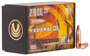 Federal Fb277f4 Fusion Component 270 Win .277 150 Gr Fusion Soft Point 100 Per Box 4 Case - FB277F4
