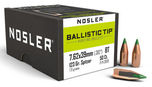 Nosler 30131 Ballistic Tip 7.62x39mm 123gr Spitzer Boat Tail 50box - 30131