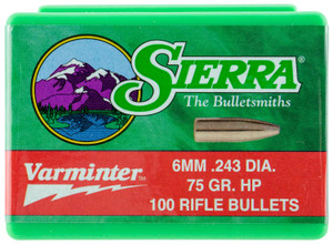 Sierra 1510 Varminter 6mm 75gr Hollow Point 100box - 1510