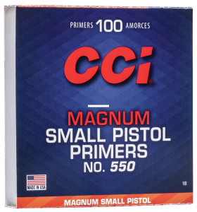 CCI 0018 550 Mag Small Pistol - Primer, 100 Ct - 18