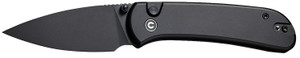 Civivi C22030e1 Qubit 2.98 Folding Drop Point Plain Black Stonewashed 14c28n Steel Blade Black Aluminum Handle