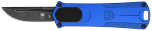 Cobratec Cali952bludns California 952 Ca Compliant 1.75 Otf Drop Point Plain Black Stonewashed D2 Steel Blade 3 Blue Anodized Aluminum Handle