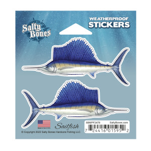Salty Bones SBMPF2478 Mini Decal - Sailfish - SBMPF2478 Salty Bones SBMPF2478 Mini Decal - Sailfish - SBMPF2478
