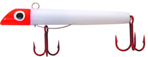 GOT-CHA G101RH 100 Series Plug, 3" - 1 oz, Sz 2 & 4 Hook, White/Red Hook - G101RH GOT-CHA G101RH 100 Series Plug, 3" - 1 oz, Sz 2 & 4 Hook, White/Red Hook - G101RH
